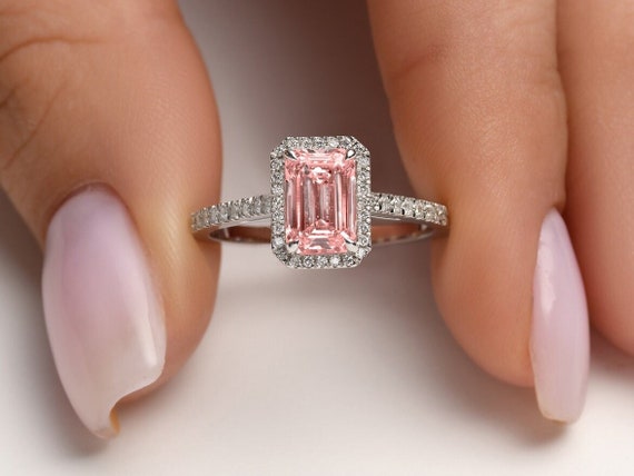 1 carat pink diamond engagement ring deals