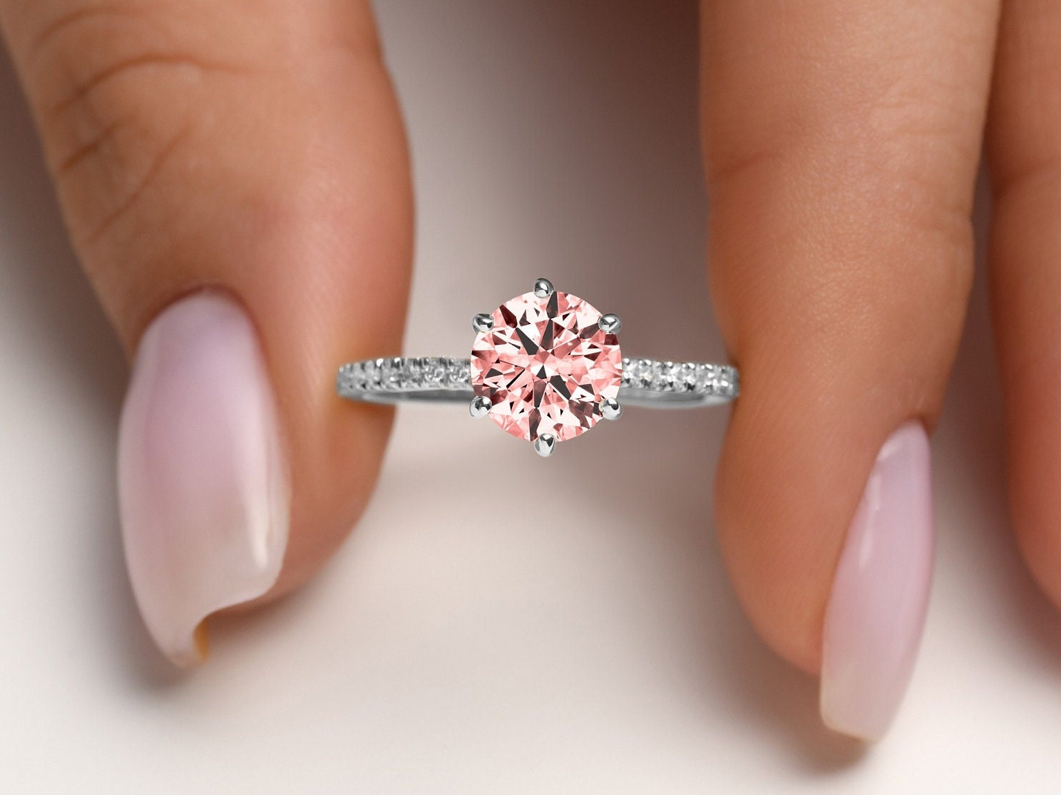 Tiffany Soleste Cushion-cut Double Halo Engagement Ring with Pink Diamonds  in Platinum