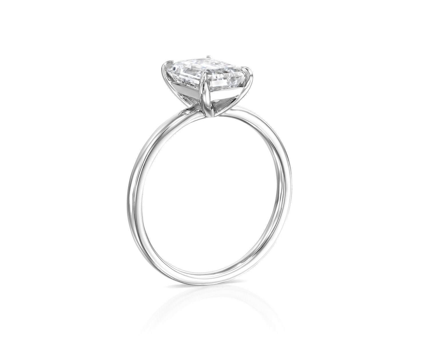 3 Carat Emerald Cut Lab Grown Diamond Solitaire Anniversary Etsy