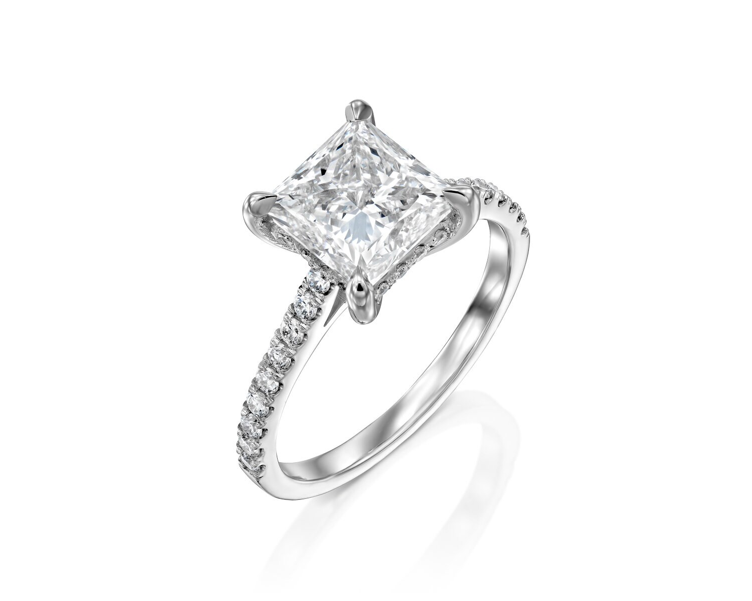 Princess Cut Diamond Engagement Rings - 0% Finance