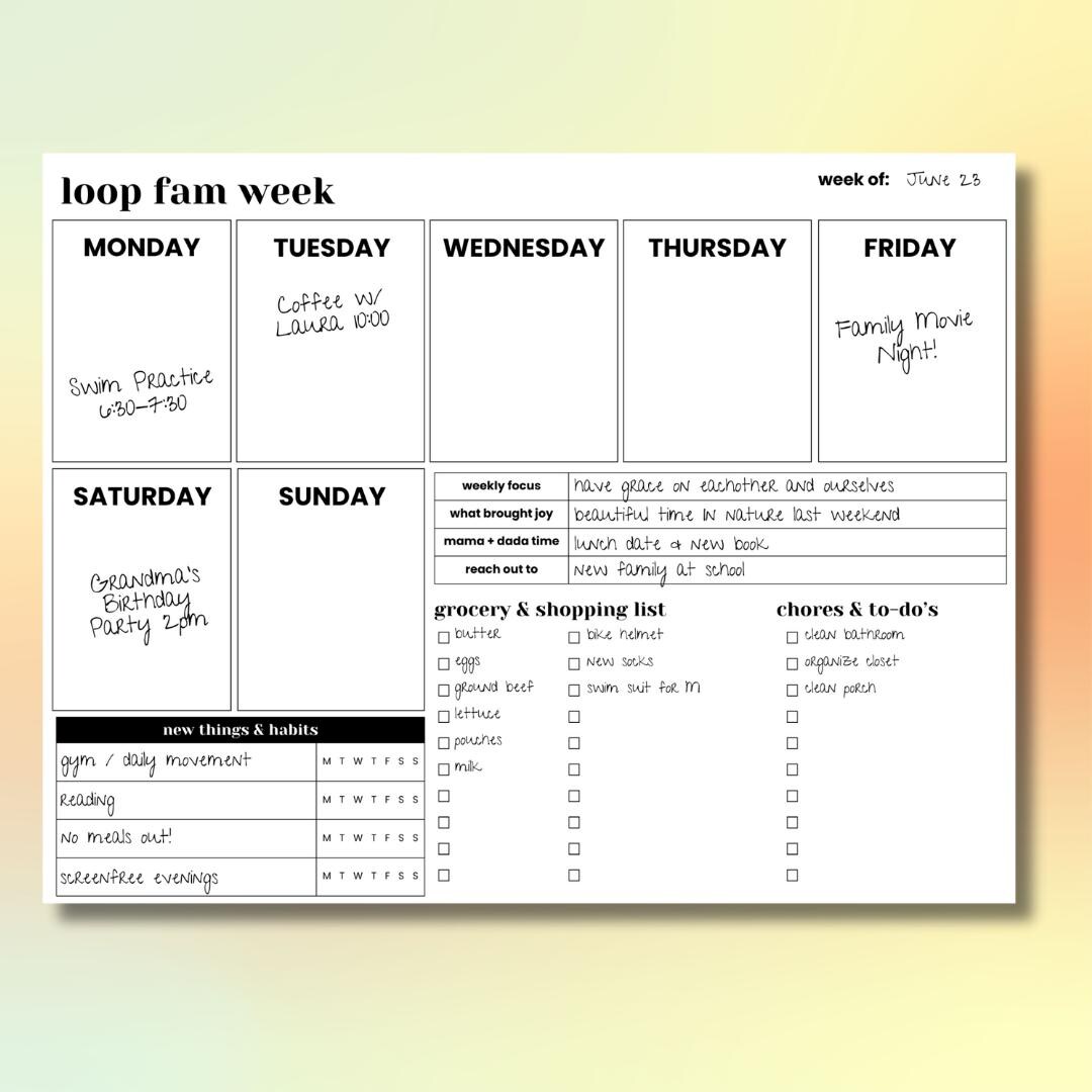 Printable Weekly Family Planner | Editable PDF | Aesthetic Family ...