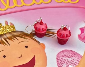 Lindos mini aretes de cupcakes Pinkalicious