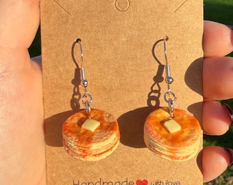 Pendientes clásicos de panqueque hechos a mano