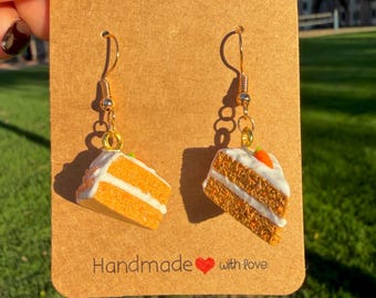 Pendientes de pastel de zanahoria adorables hechos a mano