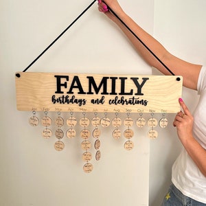 Birthday Board, Family Birthdays, Mother&#39;s day gift, Celebrations calendar, Family calendar, Birthday tracker, Family Birthday Board, Decor