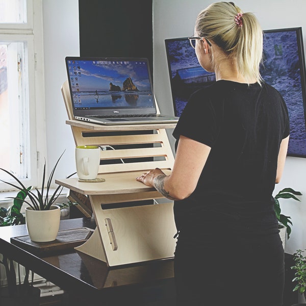 Stehpult, verstellbarer Schreibtisch, Sitz-Steh-Schreibtisch, Stehpult, Laptop-Ständer, Home-Office-Schreibtisch, verstellbarer Schreibtischständer