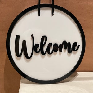 Welcome sign, Door welcome sign, Door sign, Welcome, Front door sign