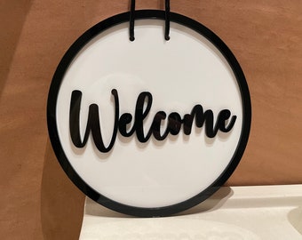 Welcome sign, Door welcome sign, Door sign, Welcome, Front door sign