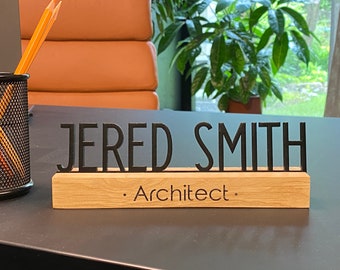 Desk name plate, Name plate for desk, Desk Nameplate, Desk name plate wood, Wood name plate for desk, Office Desk Sign, Name Plate