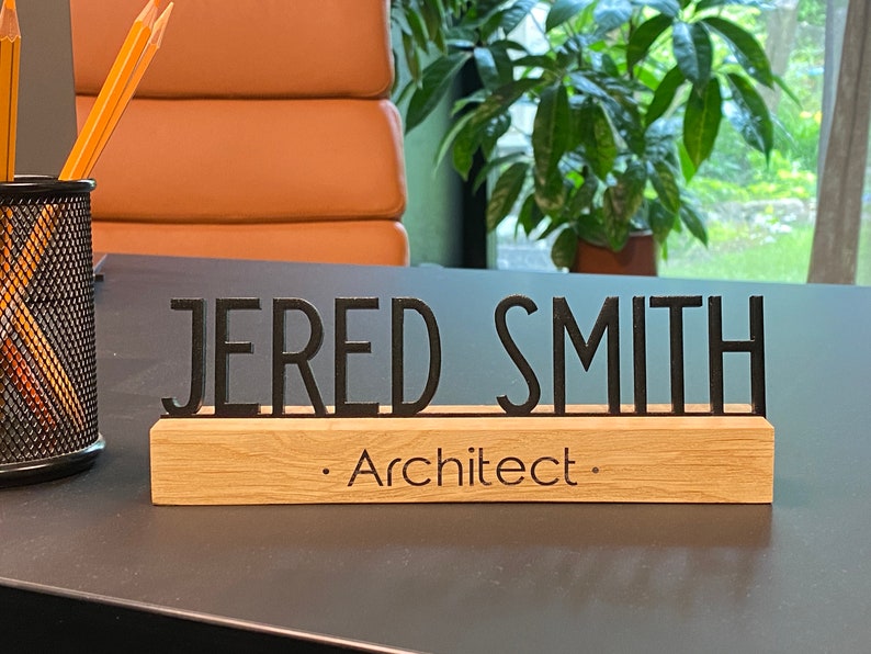 Desk name plate, Name plate for desk, Desk Nameplate, Desk name plate wood, Wood name plate for desk, Office Desk Sign, Name Plate zdjęcie 1