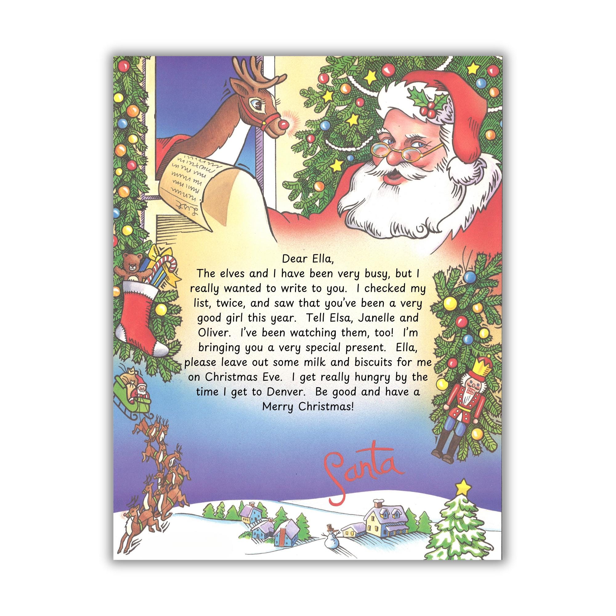 Personalized Santa Letter for Kids Christmas Digital Download Custom ...