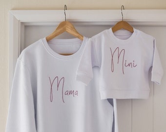 Hand embroidered Mama, mother, mum sweatshirts / jumpers | Organic cotton | custom made