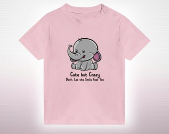 面白いプリントの子供用Tシャツ、面白いTシャツ、クレイジーなシャツ、キュートだけどクレイジーなTシャツ、キュートで生意気なギフト、面白い女の子用シャツ、面白い幼児用シャツ、生意気な子供たち