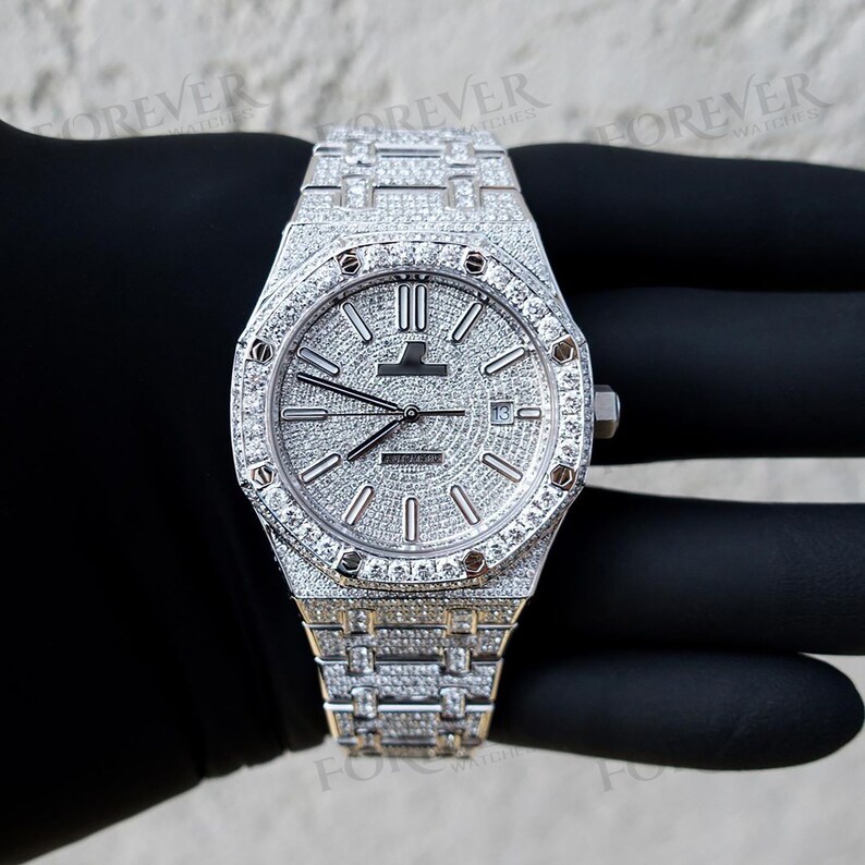 Moissanite Watch VVS AP Watch Fully Custom Diamond Watch - Etsy