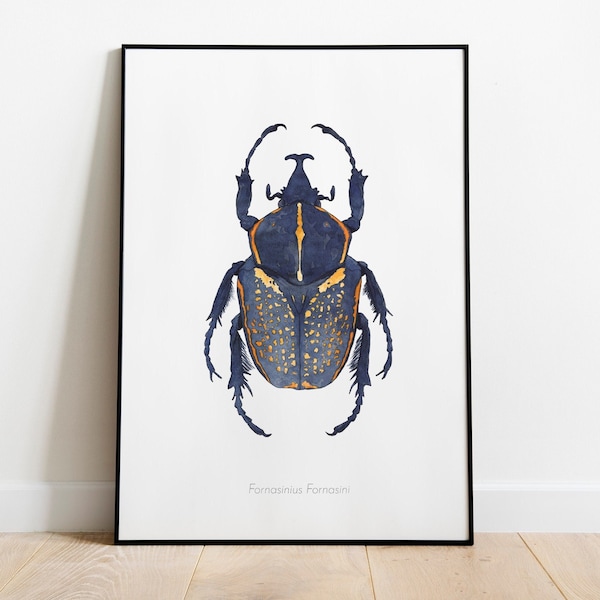 Illustration d'un scarabée africain à l'aquarelle