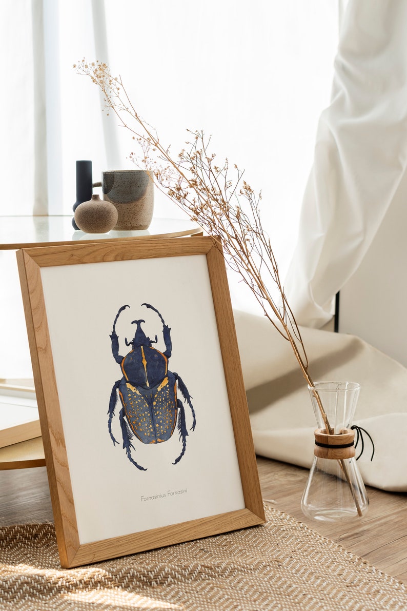 Watercolor illustration of an African beetle Carte - 10 x 15 cm