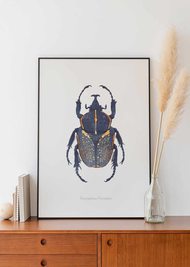 Watercolor illustration of an African beetle image 3