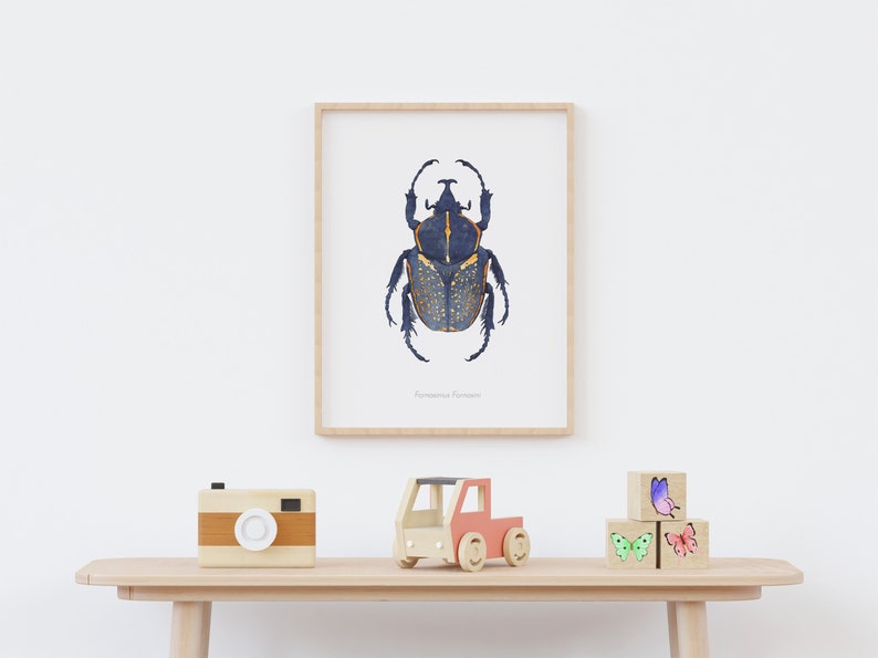 Watercolor illustration of an African beetle image 4