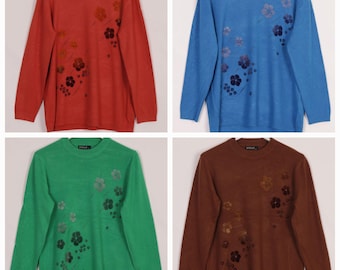 Floral Knitted Jumpe, Pearl Detail Knitted Jumper, women knitwear