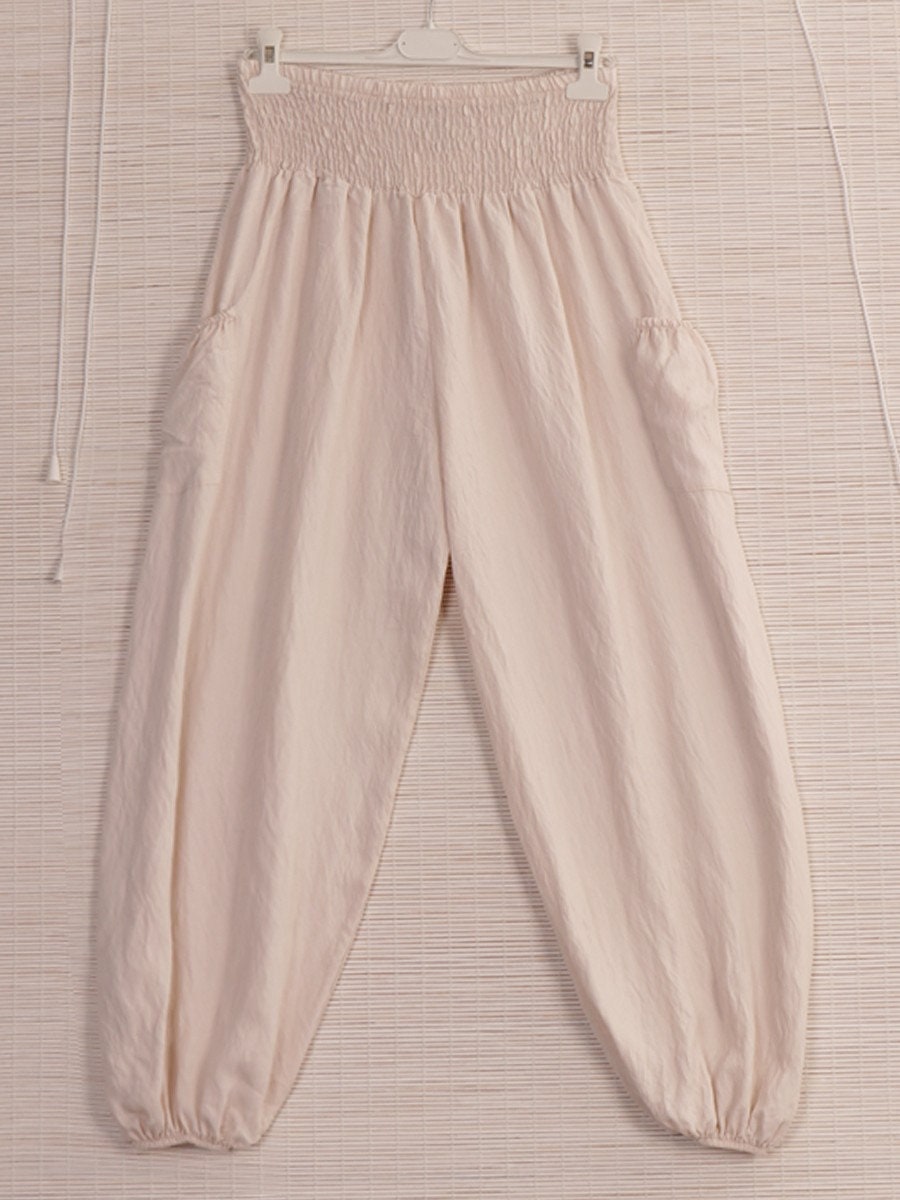 Elegant Floral Smocked Harem Pants main image 1