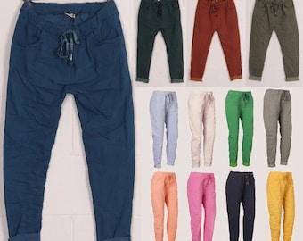 Pantalones lisos elásticos italianos para mujer Pantalones Magic Fit Joggers casuales mágicos para mujer