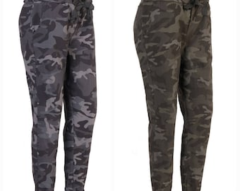 Italian camouflage Printed Elasticated Magic Trousers Joggers Italian Pants