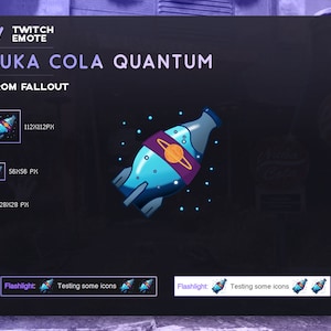 Twitch Emote Nuka Cola Quantum | Fallout inspired Nuka Cola Quantum Bottle