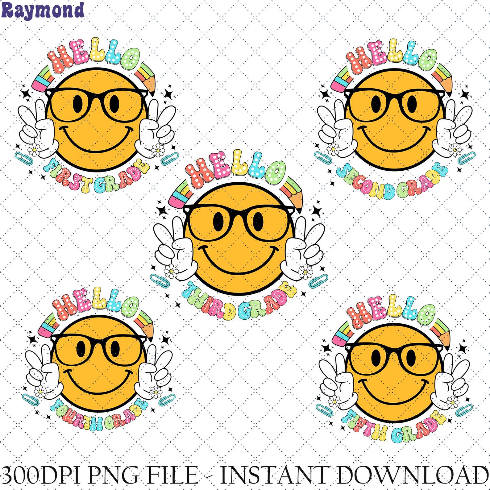 Hello School Grade Smile Face Png, Back to School Png, First Day of ...