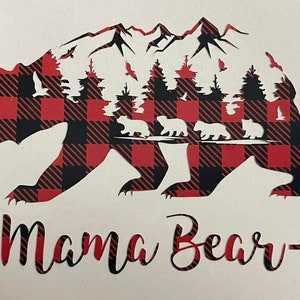 Mama Bear with 0-6 cubs car decal