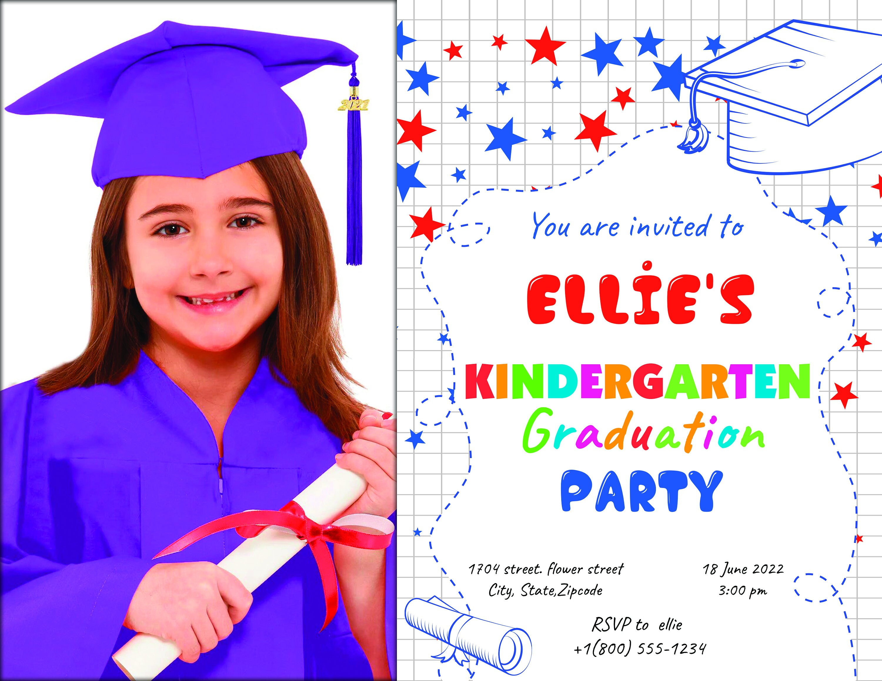 Kindergarten Graduation Invitation Kindergarten Graduation Etsy