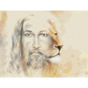 Jesus cross Lion of Judah Large Diamond Painting kits 5D DIY Full