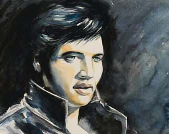 Carré d'art Movas, peinture diamant, portrait d'Elvis Presley, mosaïque diamant / Loisirs / Décoration murale 32 x 50 cm E2020004