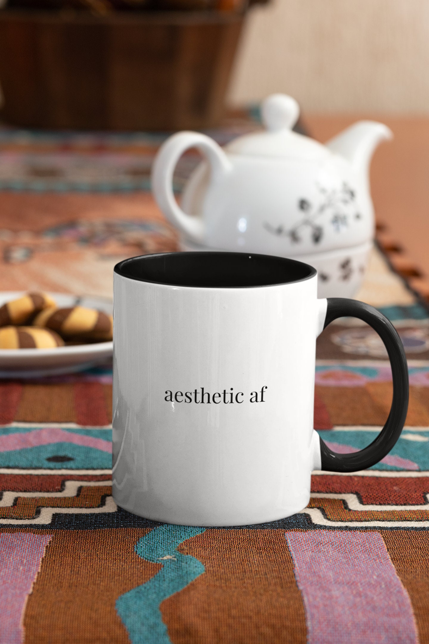 Aesthetic AF Coffee Mug Black Minimal Coffee Mug Gift Idea 
