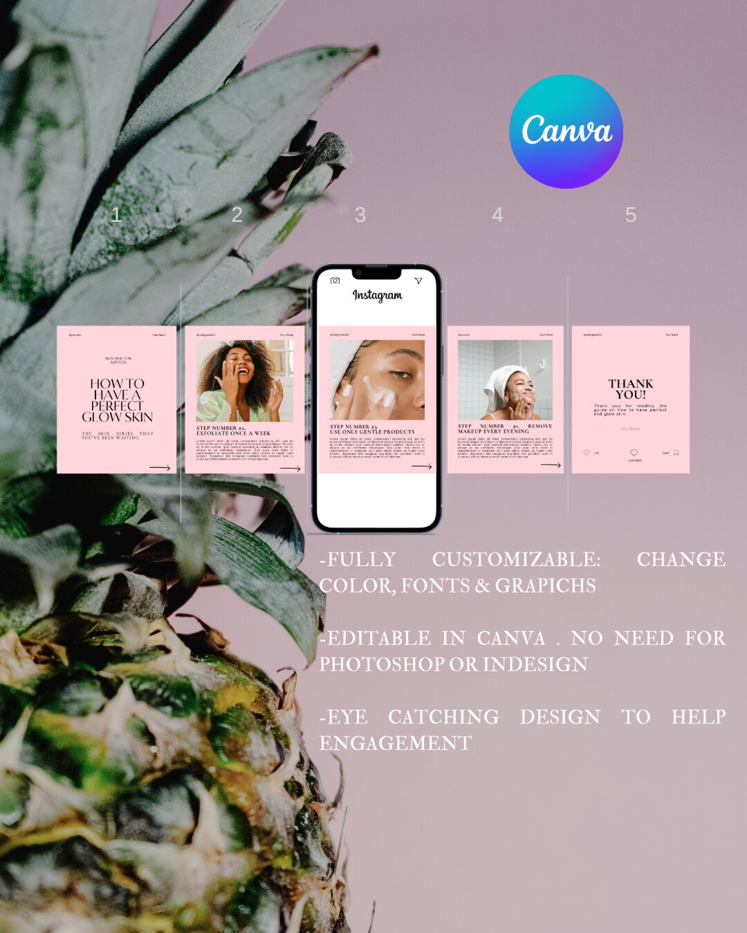 Instagram Carousel Template | Carousel Post | Esthetician Template ...