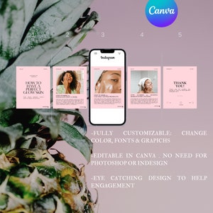 Instagram Carousel Template | Carousel Post | Esthetician Template | Skincare Bundle