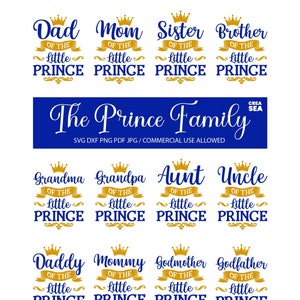 Kleiner Prinz Familie SVG, PNG Bundle, Neugeborene, 1