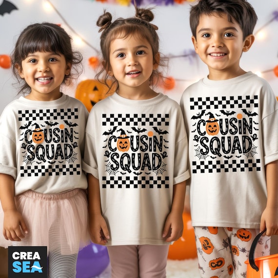 Halloween Cousin Squad Svg, Png, Kids Halloween Shirt Svg, Boo Crew, Spooky Season Team Svg, Matching Cousins Shirt Svg, Checkered