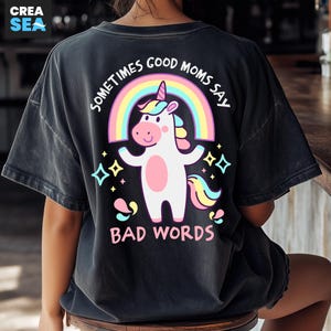A veces las buenas madres dicen malas palabras (Svg, Png), Mamá unicornio (Svg), Camiseta de mamá sarcástica (Svg), Vida de mamá (Png), Regalo divertido, Sublimación del Día de la Madre