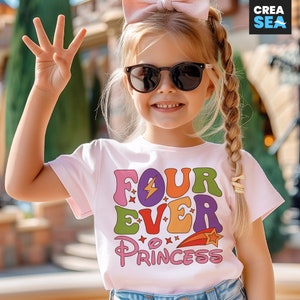 Vier ooit prinses Svg, Png, 4e verjaardag meisje Svg, prinses 4e verjaardag Svg, verjaardag meisje Shirt Svg voor Cricut, sublimatie, hitte pers