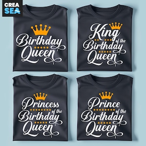 Aniversário Rainha SVG, PNG, Rei da Rainha do Aniversário Svg, Príncipe, Princesa, Marido, Filho, Filha, Aniversário Rainha Família Combinando Camisas Svg