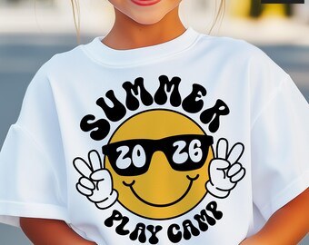 Camp de jeux d'été 2026 SVG, PNG, chemise de camping pour enfants (téléchargement numérique)