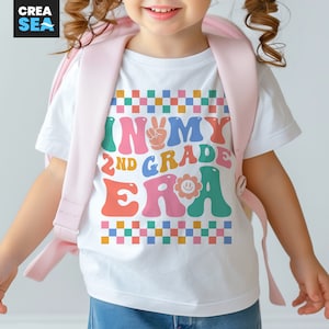 In meiner 2.Grad-Era SVG, PNG, Zweitklassigkeits-Stempel, Junge, Mädchen, Kinder, Schulanfang-Stempel, kariert, 2.Grad-Shirt-Svg für Cricut, Sublimation