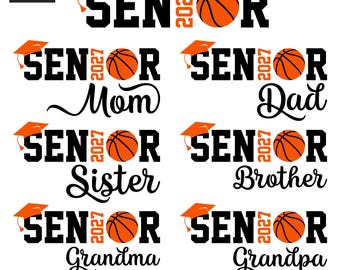 Senior Basketball SVG, PNG, Class Of 2027, Mom, Dad etc. Family Bundle (Digital Download)