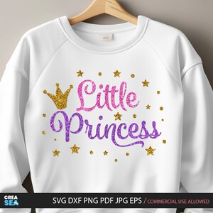 Kleine Prinzessin SVG, Png (Normal & Glitter-Datei), kleine Prinzessin Shirt, Neugeborene, Säugling Design für Sublimation, Cricut