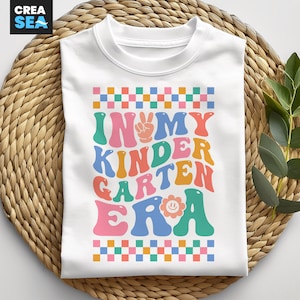 In meinem Kindergarten Ära SVG, PNG, kariert gewellt, 1. Tag der Kindergarten SVG, Junge, Mädchen, Kinder Kindergarten Shirt SVG, Cricut, Sublimation