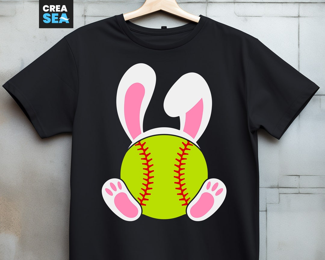 Easter Softball Svg, Png, Bunny Softball Svg, Kids Spring Shirt Svg