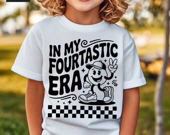 Fourtastic Era 4-årsdag SVG, PNG, fjärde födelsedagströja (digital nedladdning)
