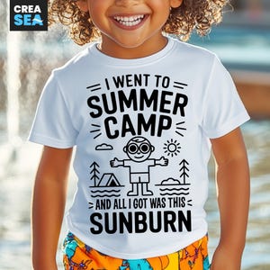 Fui a un campamento de verano y solo me salió esta quemadura de sol SVG, PNG, camiseta de camping para niños Svg, campista de verano Svg, Cricut, impresión por sublimación
