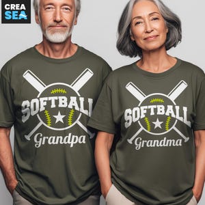 Vovó do Softball Svg, PNG + Vovô do Softball Svg, Camisetas de Família do Softball para Cricut, Silhouette, Sublimação/Avó, Avô