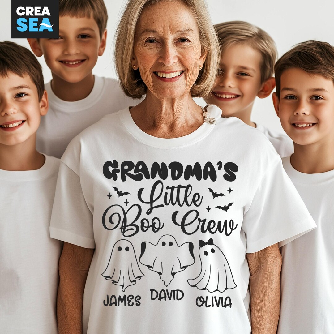 Grandma's Little Boo Crew Svg, Png, Personalize Ghosts With Custom Kids ...